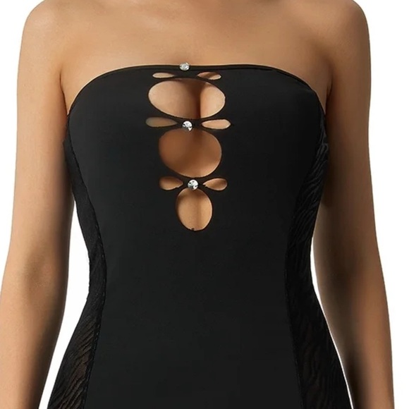 Women’s Elegant Sexy Bodycon Maxi Strapless Long  Dress Black S - Picture 10 of 10